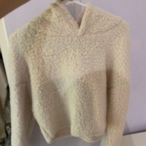 fluffy cropped hoodie